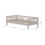 Single Bed with Safety Rail, 90x200 cm, Grey SINGLE_BED 200 flexa-com.myshopify.com
