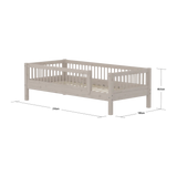 Single Bed with Safety Rail, 90x200 cm, Grey SINGLE_BED 200 flexa-com.myshopify.com