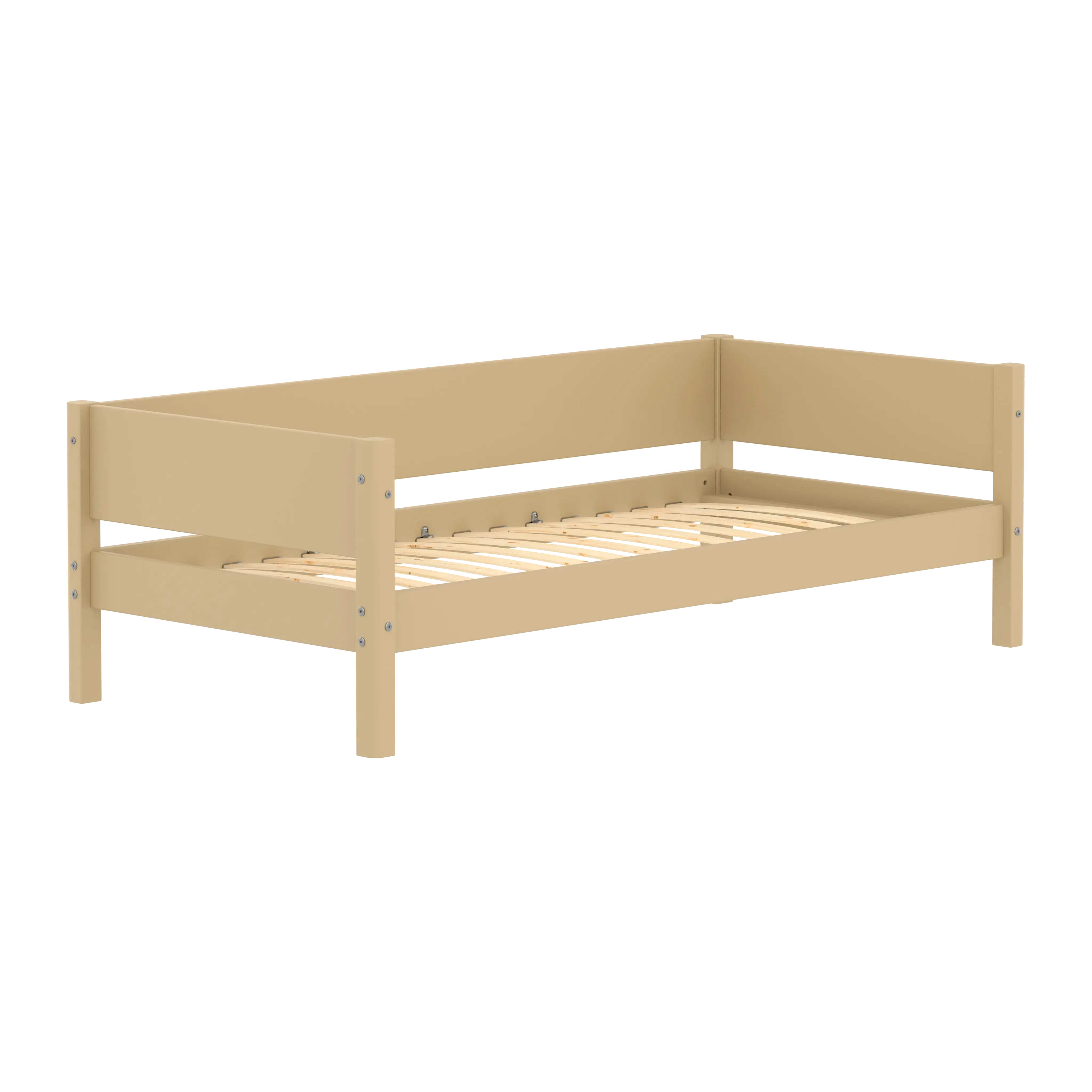 Single Bed with Safety Rail, 90x200 cm, Sand SINGLE_BED 200 flexa-com.myshopify.com