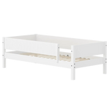 Single Bed with Safety Rail, 90x200 cm, White FLEXA SINGLE_BED daybed-w-front-safety-rail-200x90cm-grooves-f-wht   90X200 flexa-com.myshopify.com