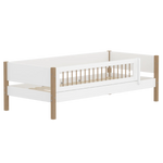 Single Bed with Safety Rail, 90x200 cm, White/Oak flexa-com.myshopify.com  SINGLE_BED