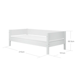 Single Bed with Safety Rail, 90x200 cm, White SINGLE_BED 200 flexa-com.myshopify.com