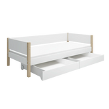 Single Bed with Storage, 90x200 cm, White/Oak SINGLE_BED 200 flexa-com.myshopify.com