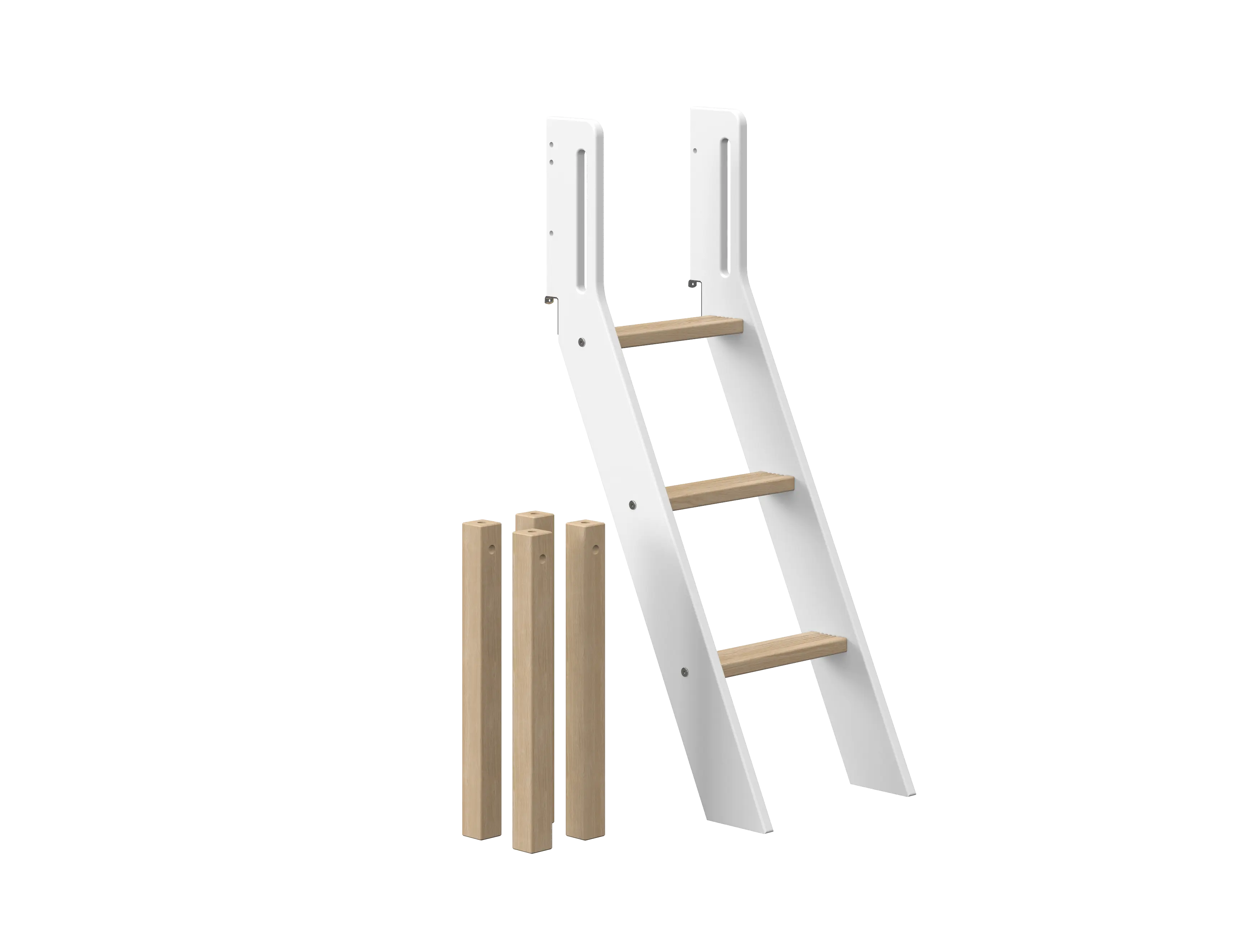 Slanting Ladder and Legs for High Bed 120 cm, White/Oak LADDER_LEGS ACTIVE flexa-com.myshopify.com