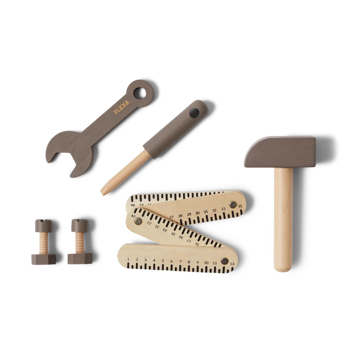 Tool set, 8 pcs, Handpainted, Brown PLAY ACTIVE flexa-com.myshopify.com