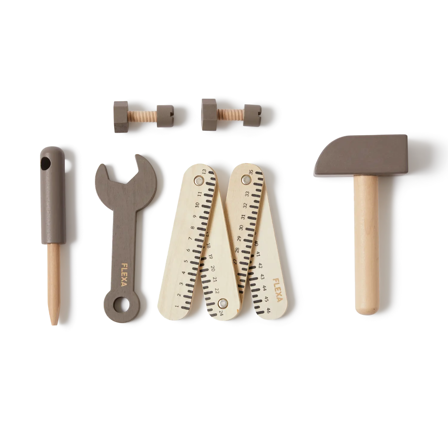 Tool set, 8 pcs, Handpainted, Brown PLAY ACTIVE flexa-com.myshopify.com