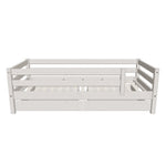 FLEXA Single Bed with Safety Rail and Storage, 90x200 cm, Grey, 3D model