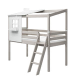 1/2 House for Single and High Bed 120 cm, White/Grey